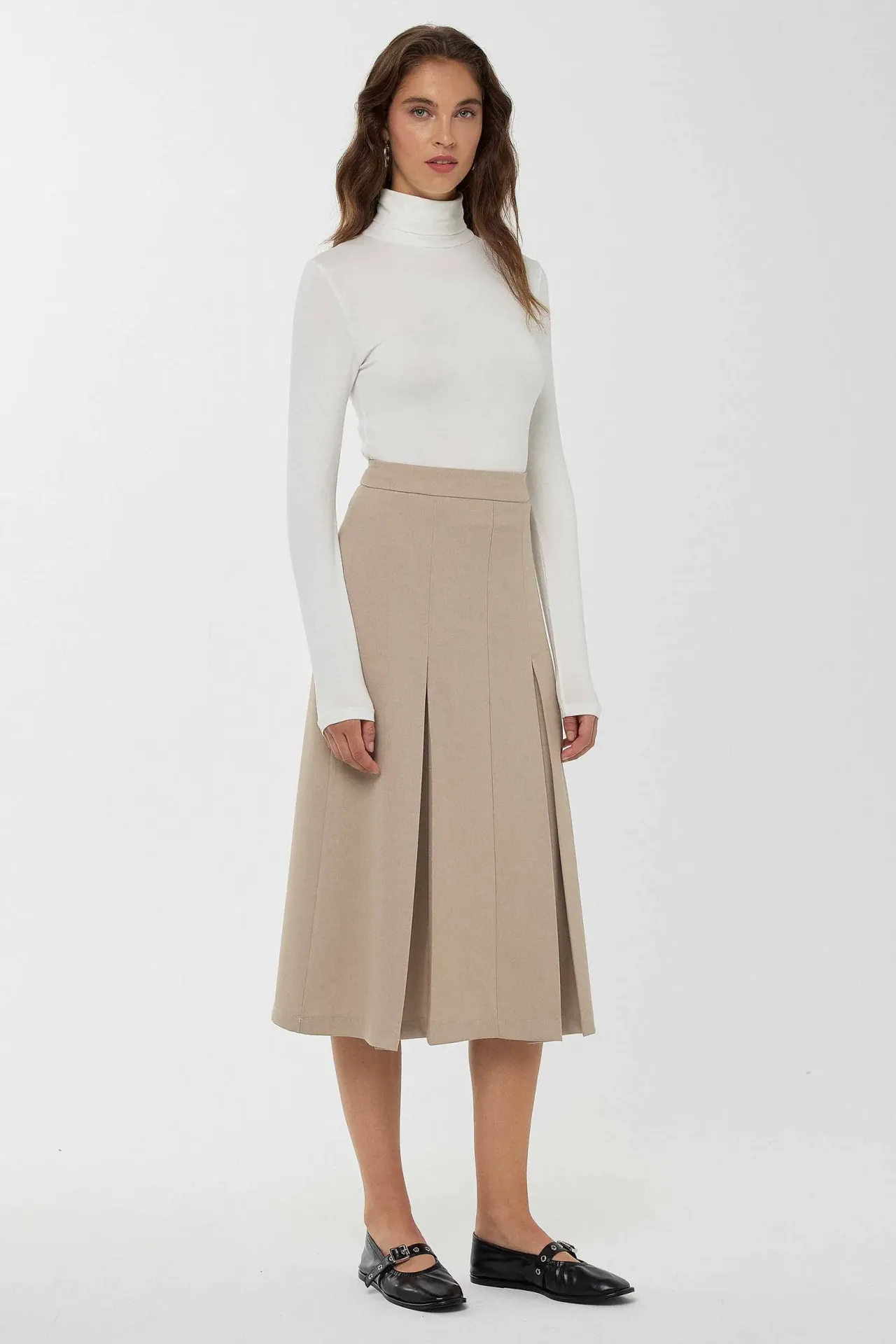 High Waist A-Form Midi Skirt