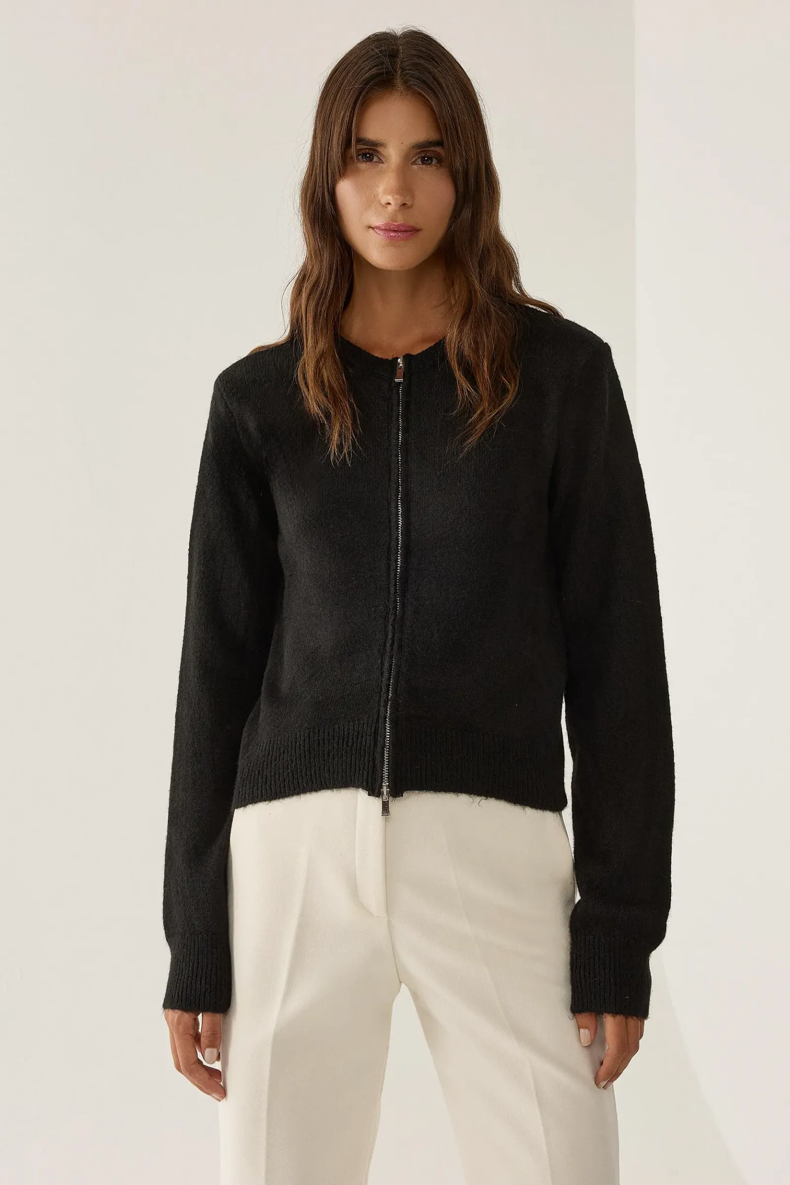 Zippered Knit Cardigan 4