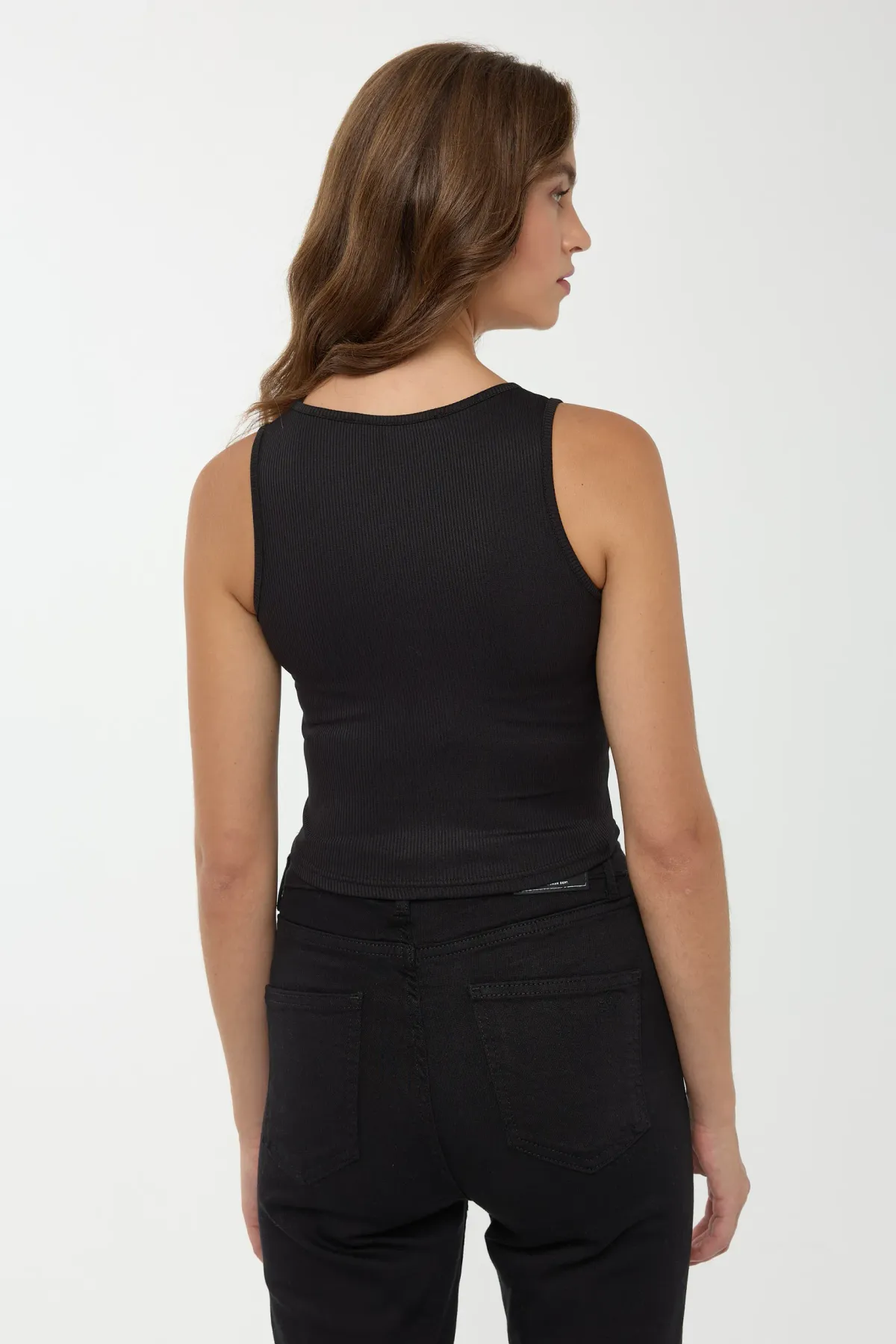 Basic Button Detailed Crop Top 5