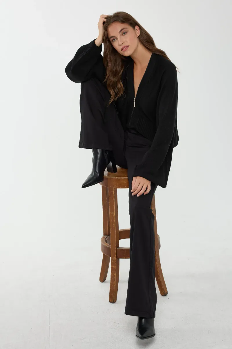 Oversized Zipper Collar Sweater 2