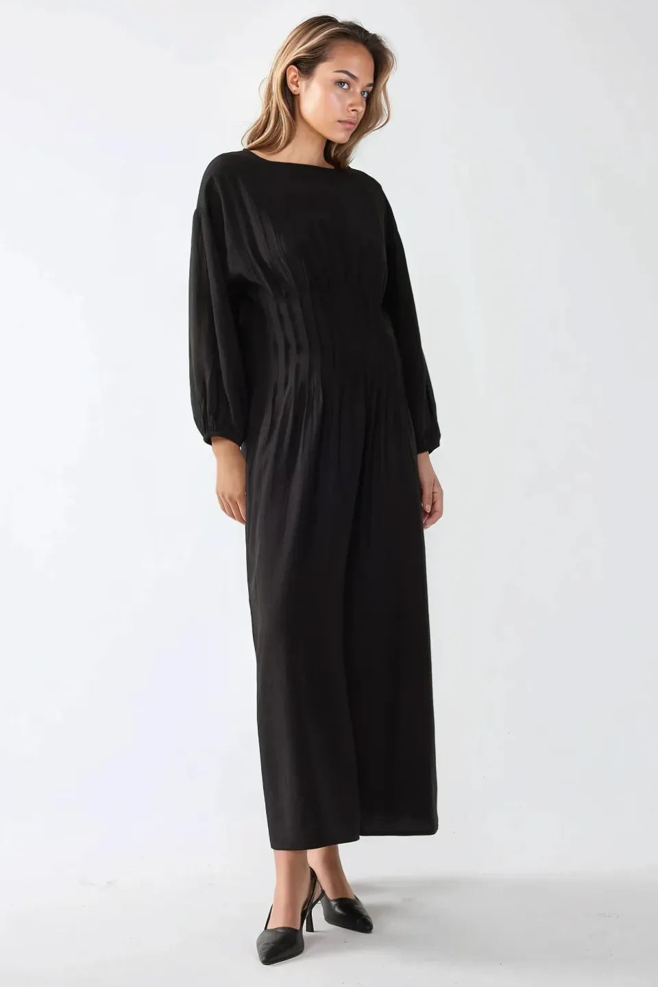 Long Sleeve Crew Neck Maxi Dress