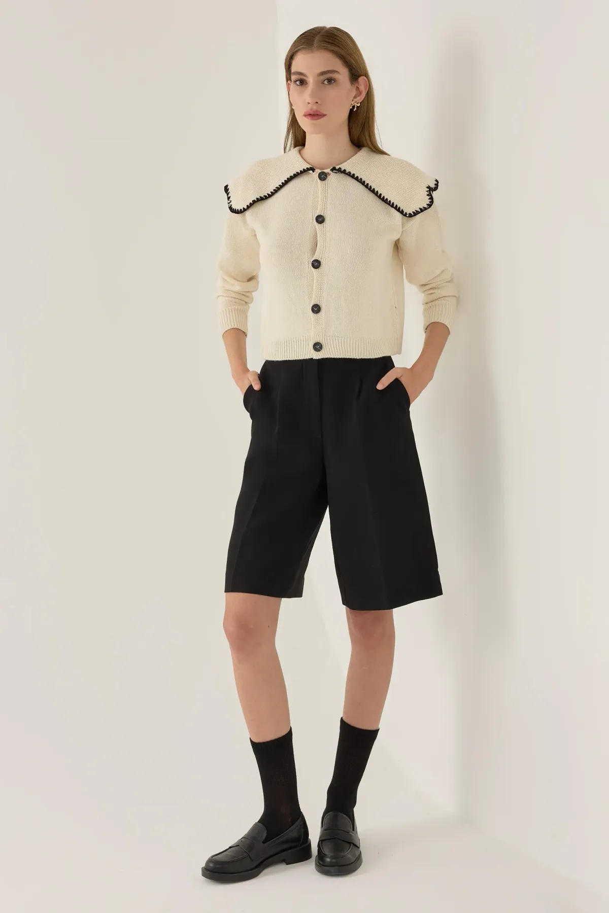 Shawl Collar Knit Sweater 1