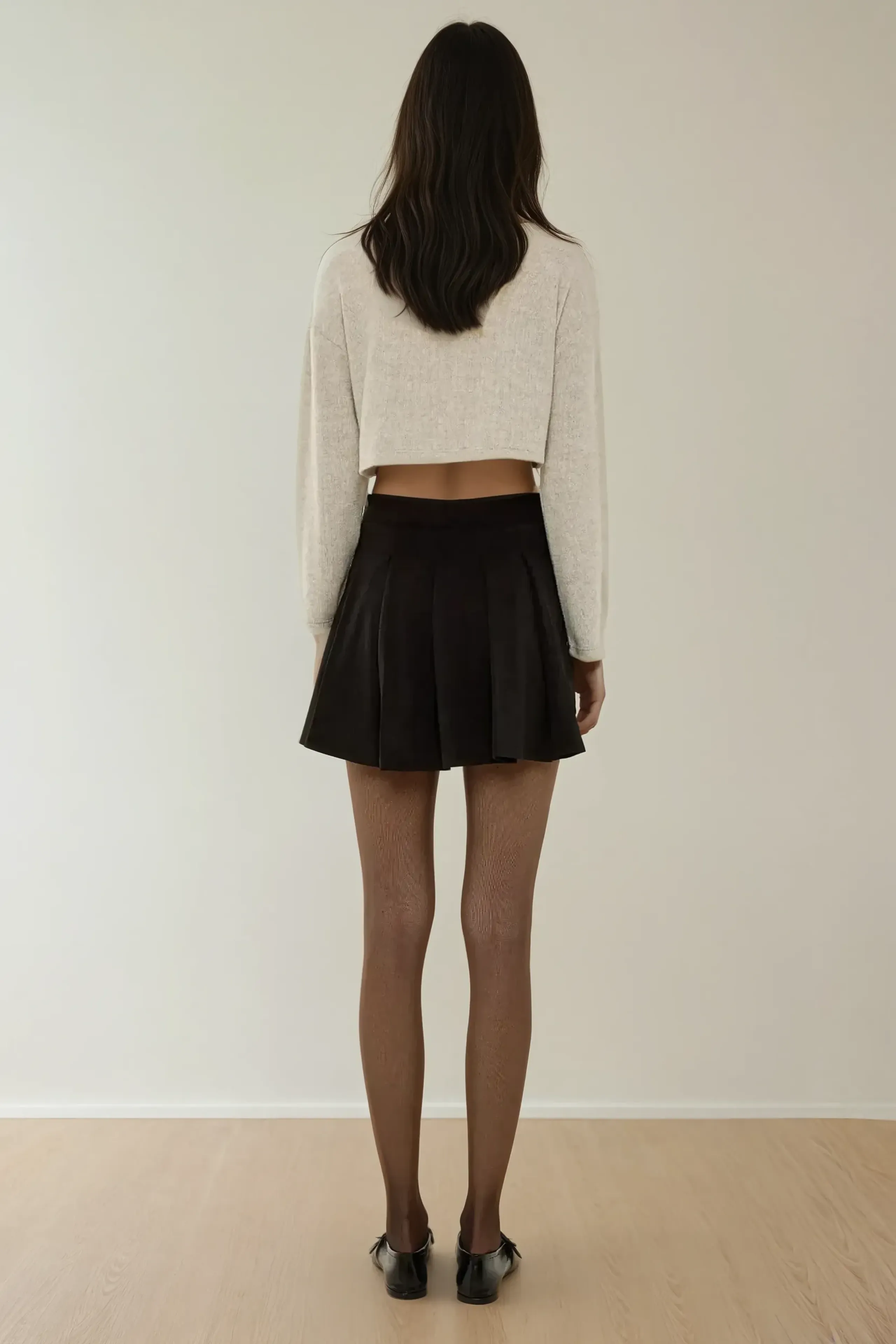 HiCCUP - Black Pleated Mini Skort Women