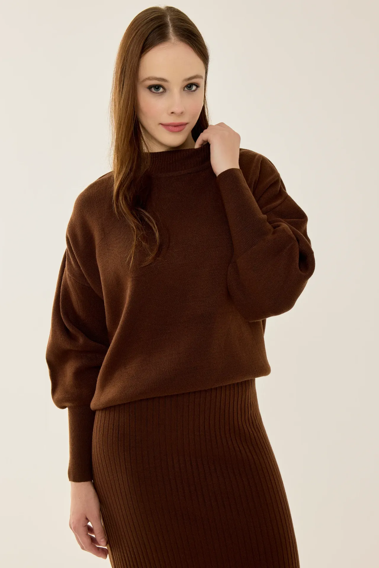 Long Turtleneck Knit Co-Ord Set