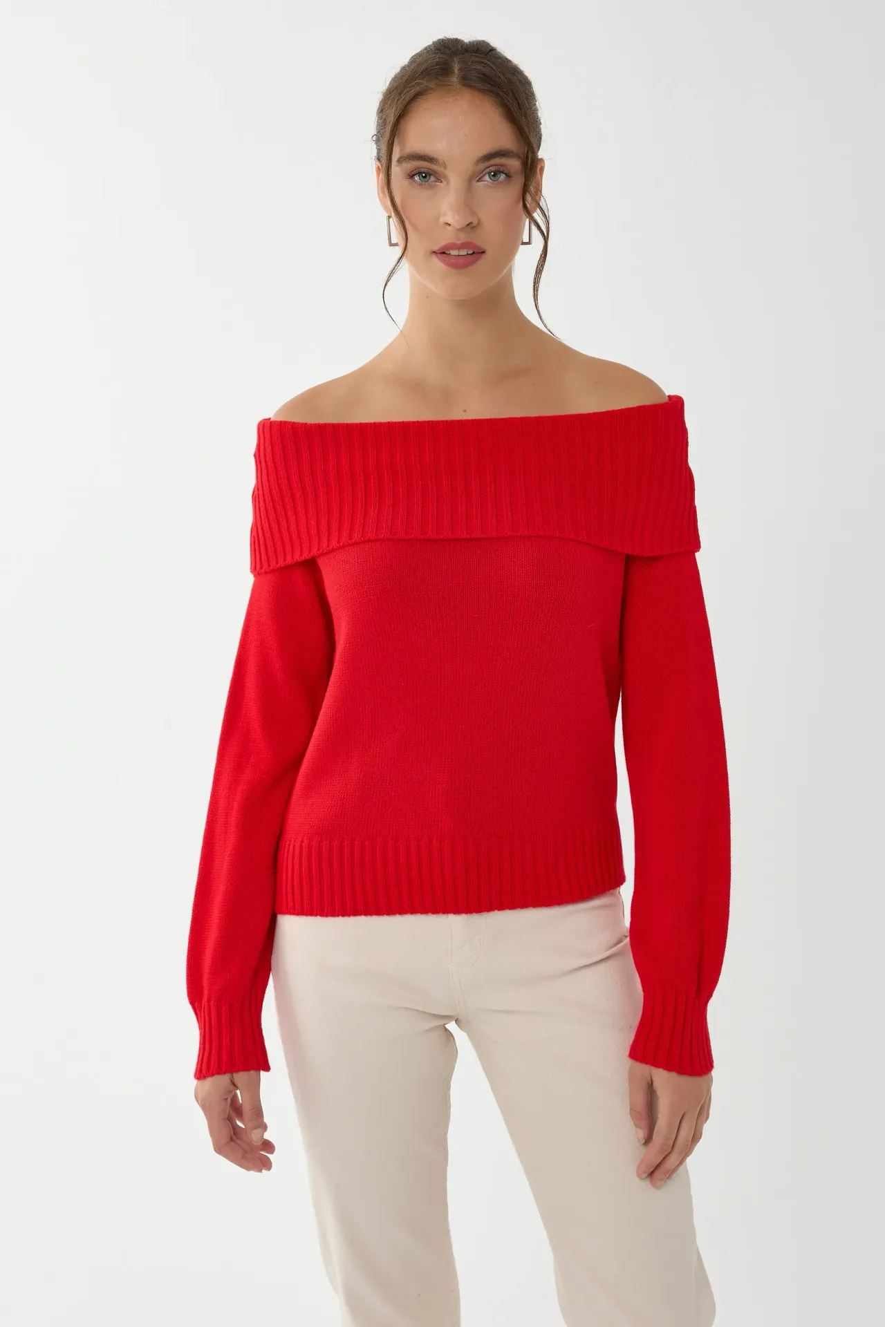 Off Shoulder Knit Sweater