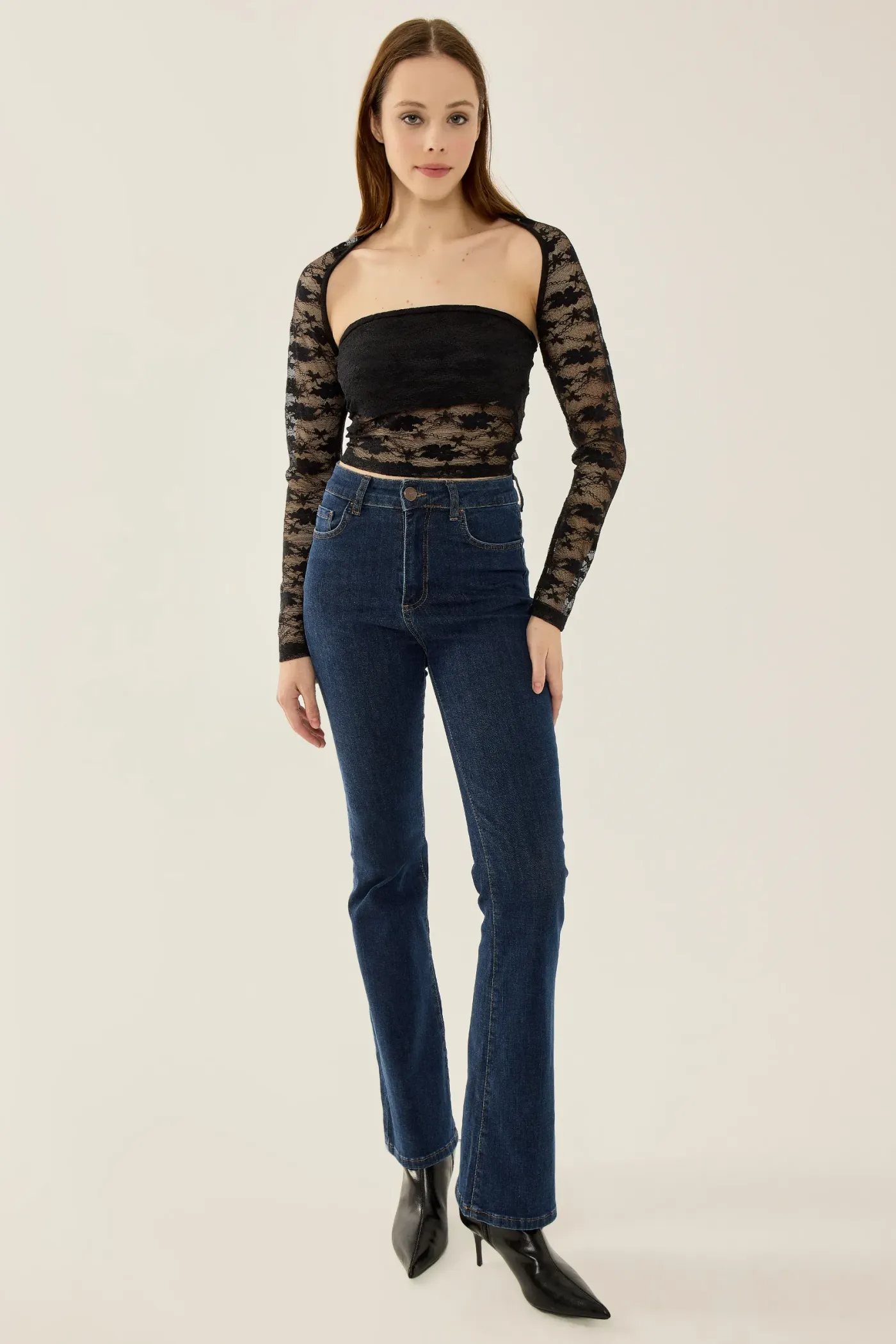 Slim Fit Long Sleeve Lace Top 3