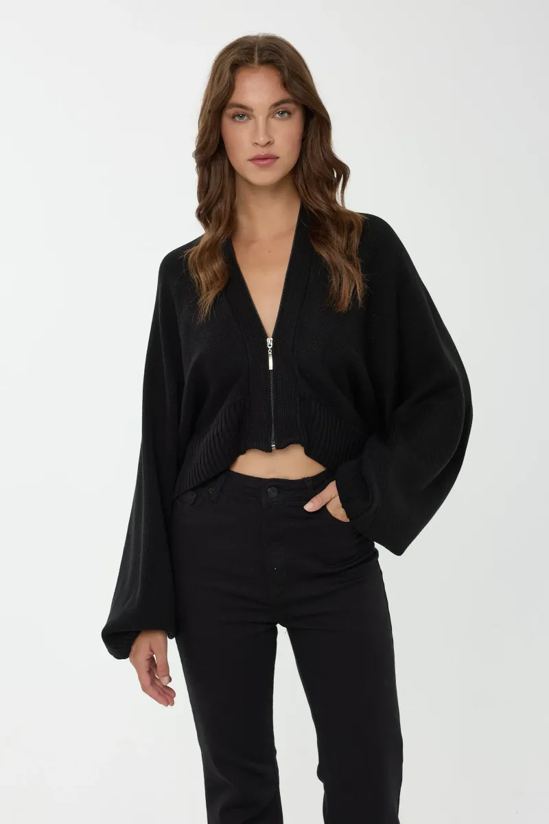 Oversized Zipper Collar Sweater 3