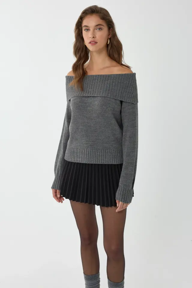 Off Shoulder Knit Sweater
