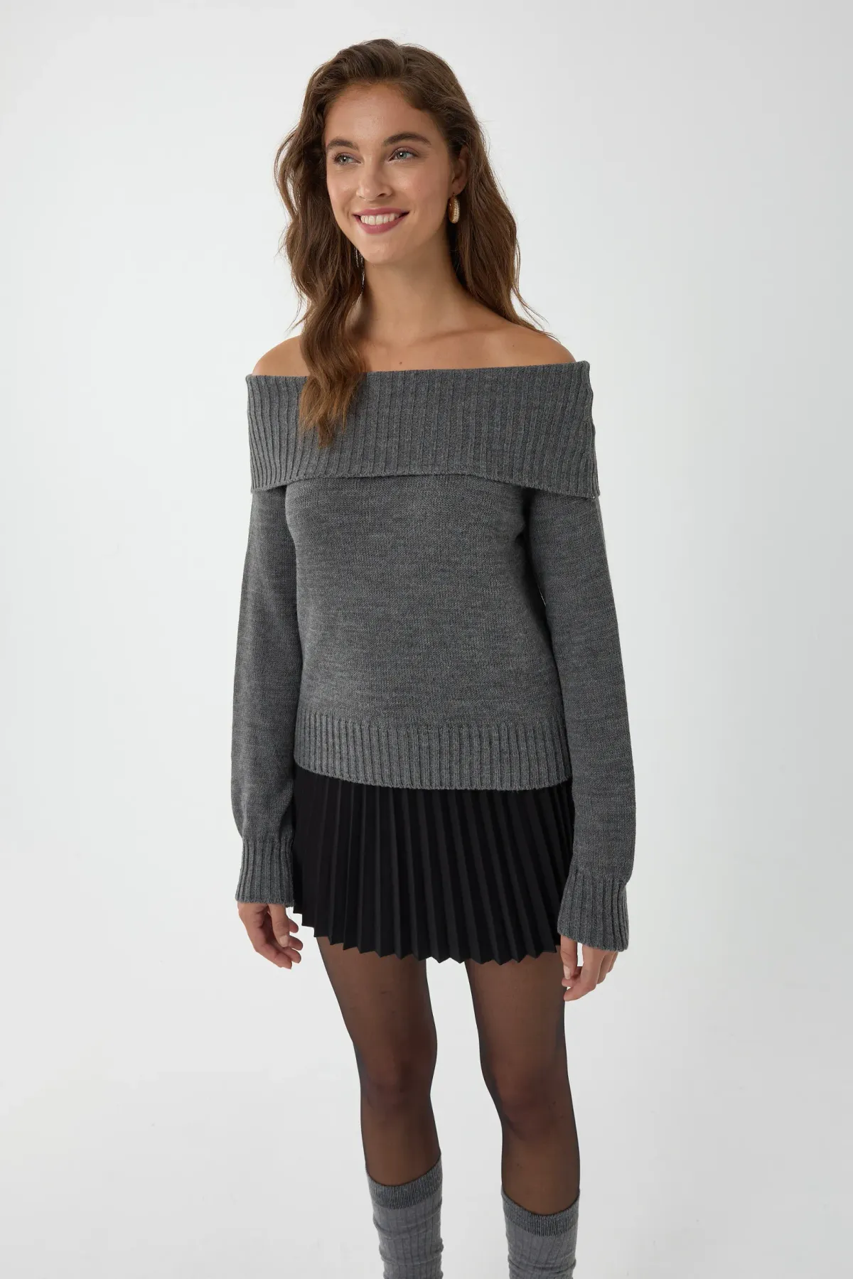 Off Shoulder Knit Sweater 2