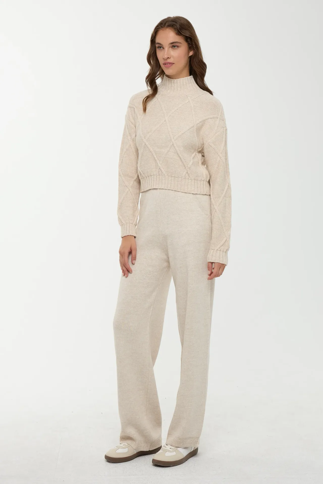 Textured Half Turtleneck Knit Sweater