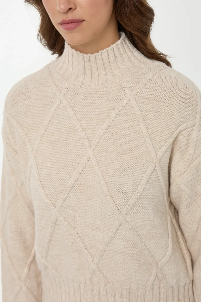Textured Half Turtleneck Knit Sweater 6