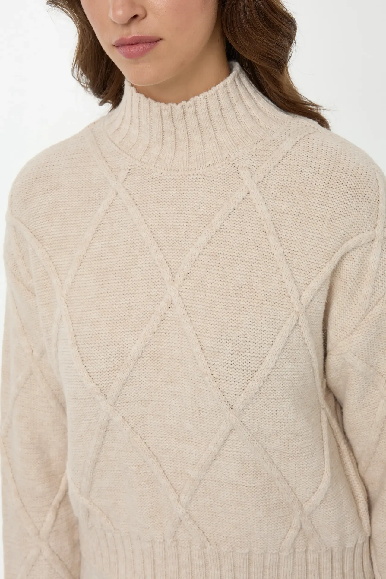Textured Half Turtleneck Knit Sweater