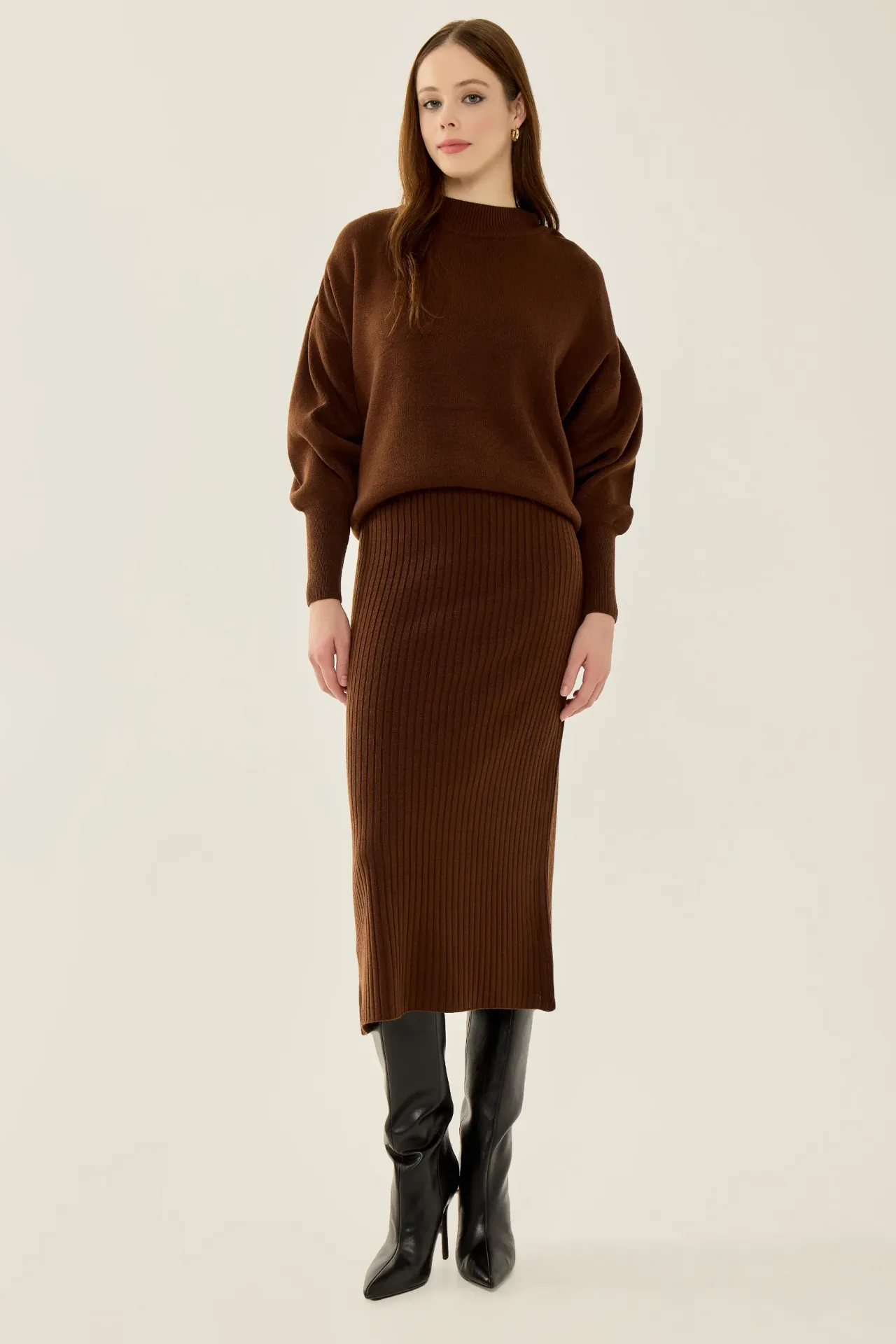 Long Turtleneck Knit Co-Ord Set