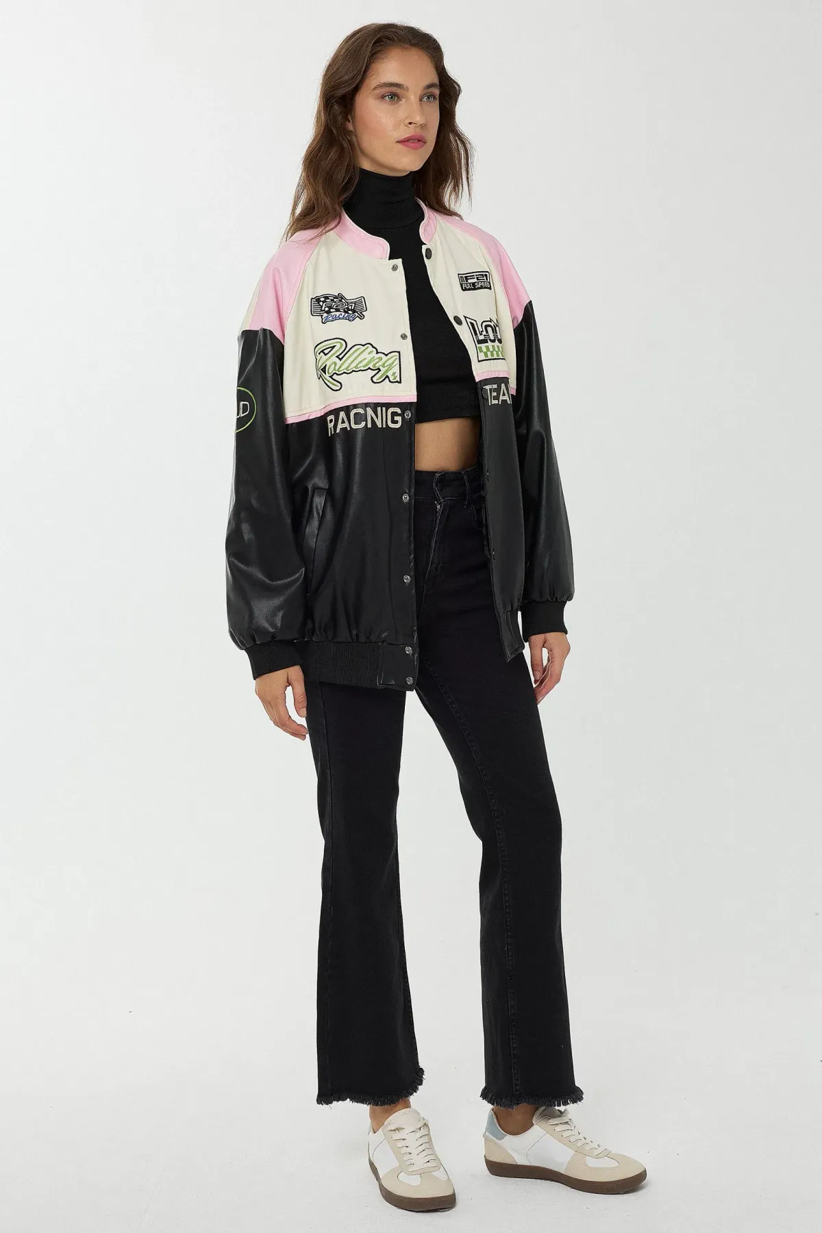 Oversized Faux Leather Jacket 3