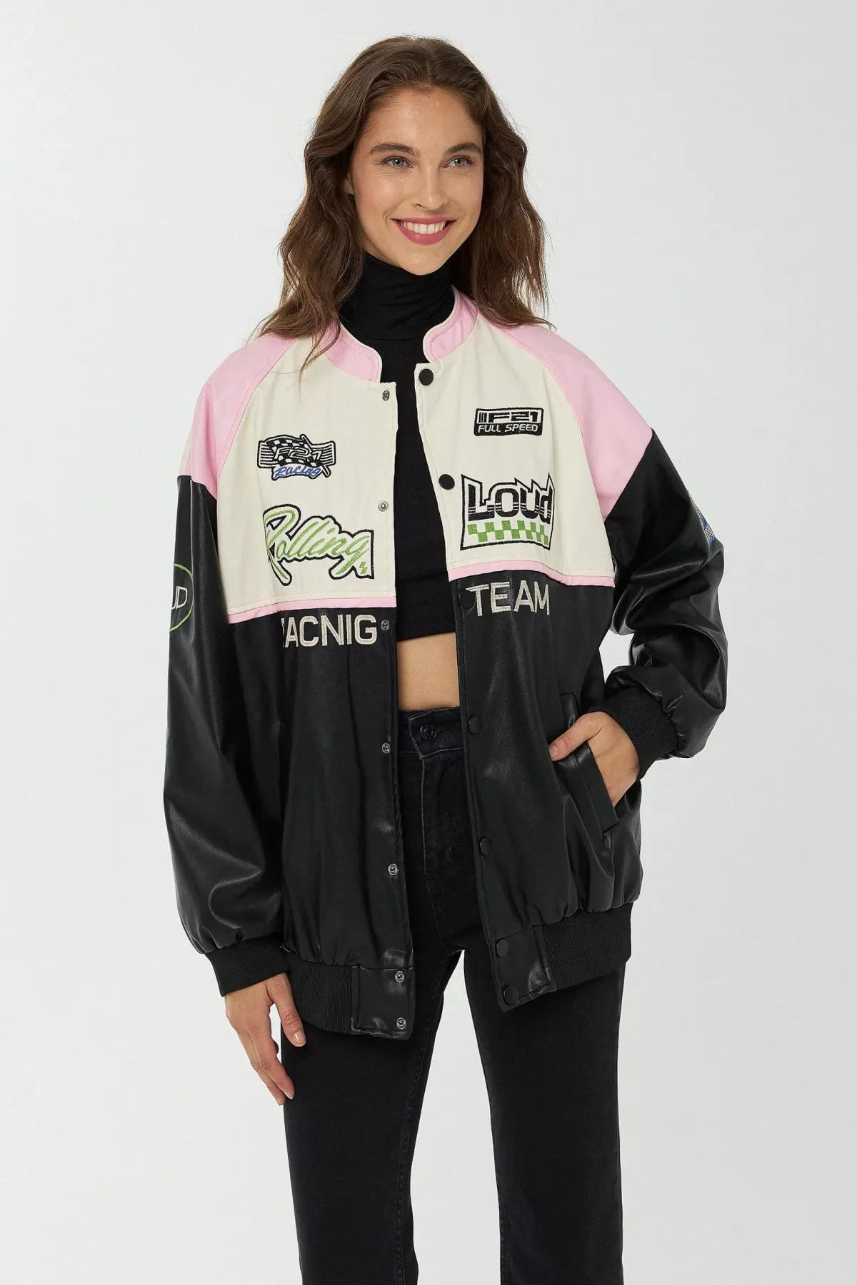 Oversized Faux Leather Jacket 1