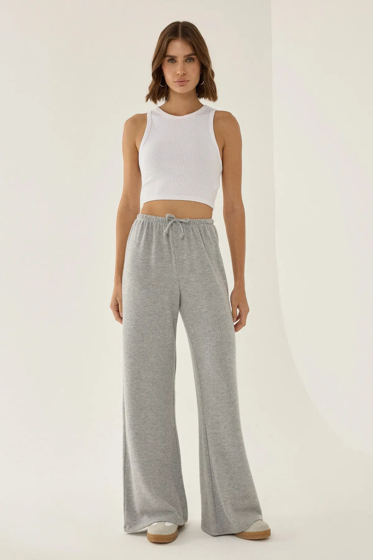 Elastic Waist Long Jersey Pants 1