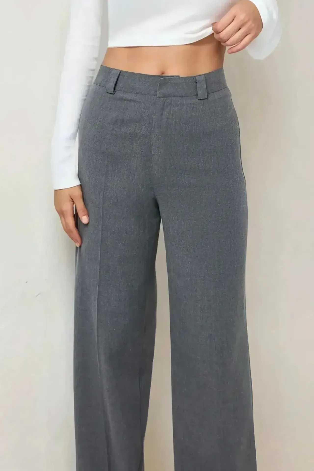 High Waist Straight Leg Pants