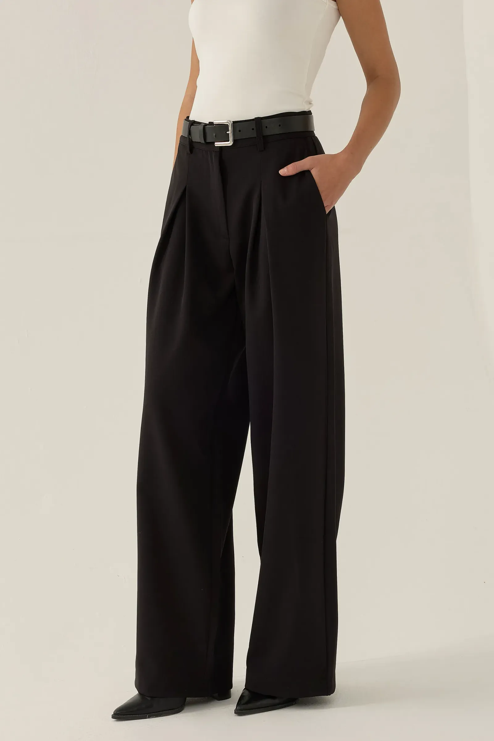 Yüksek Bel Wide Leg Paça Pantolon 5