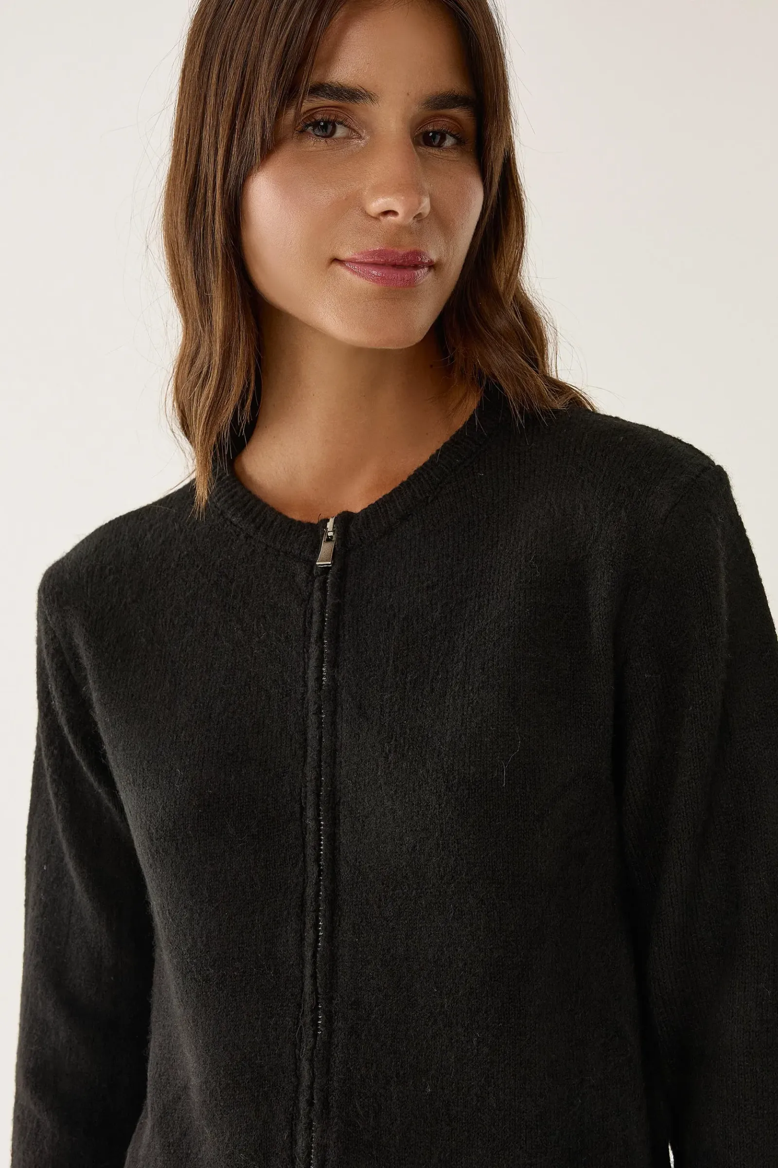 Zippered Knit Cardigan 3
