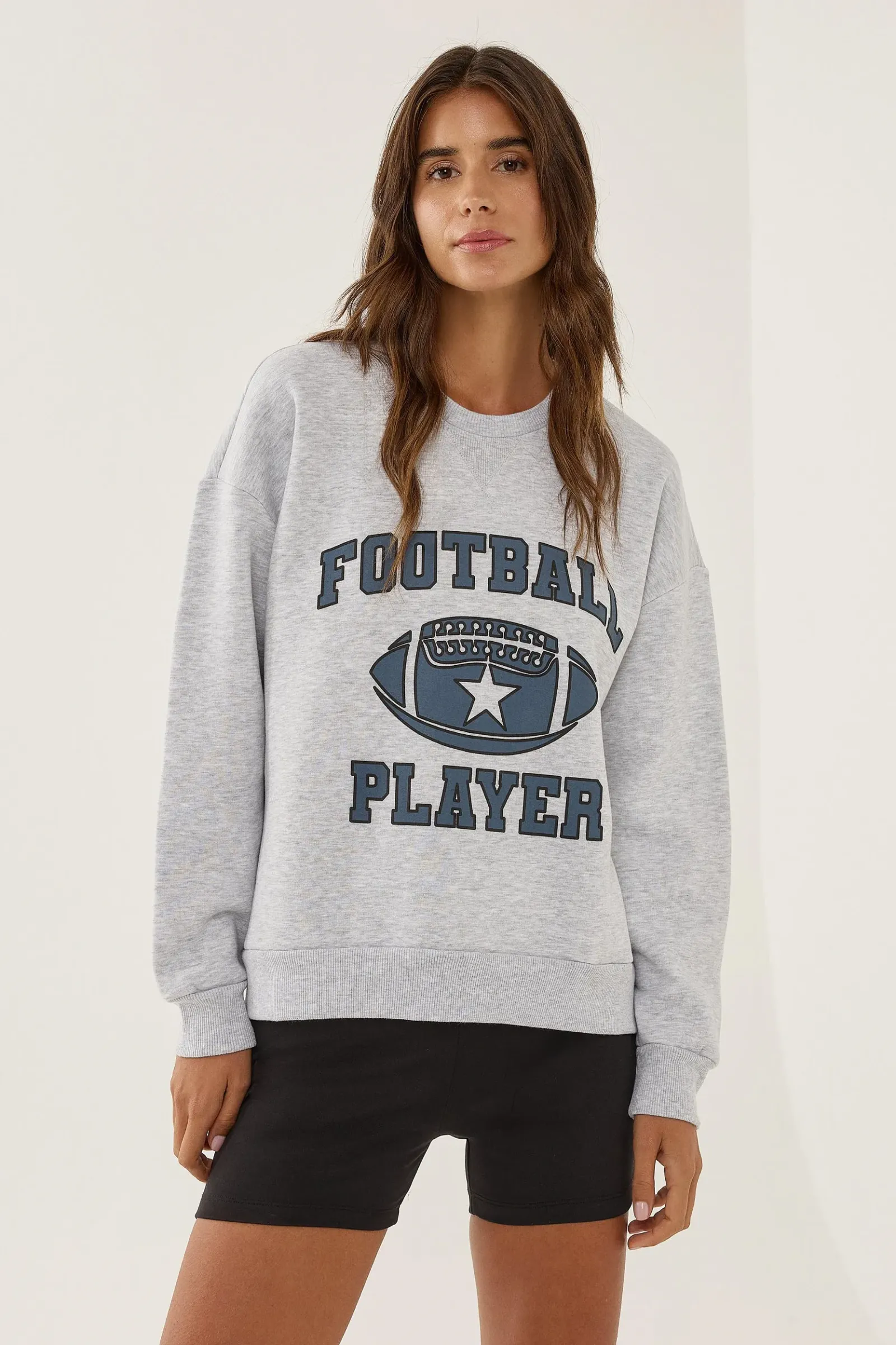 Printed Crew Neck Sweatshirt 1