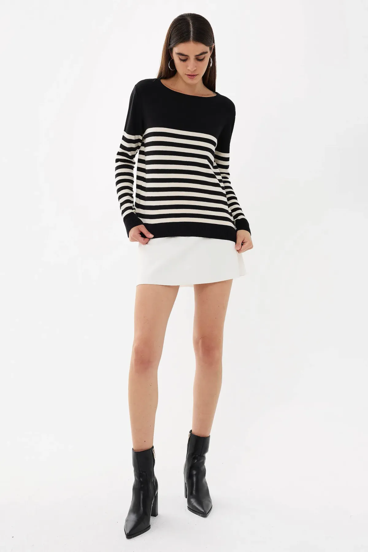 Striped Basic Knit Sweater 3