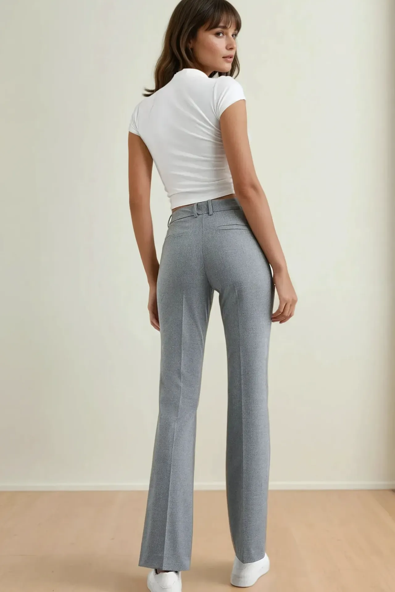 High Waist Straight-Leg Trousers