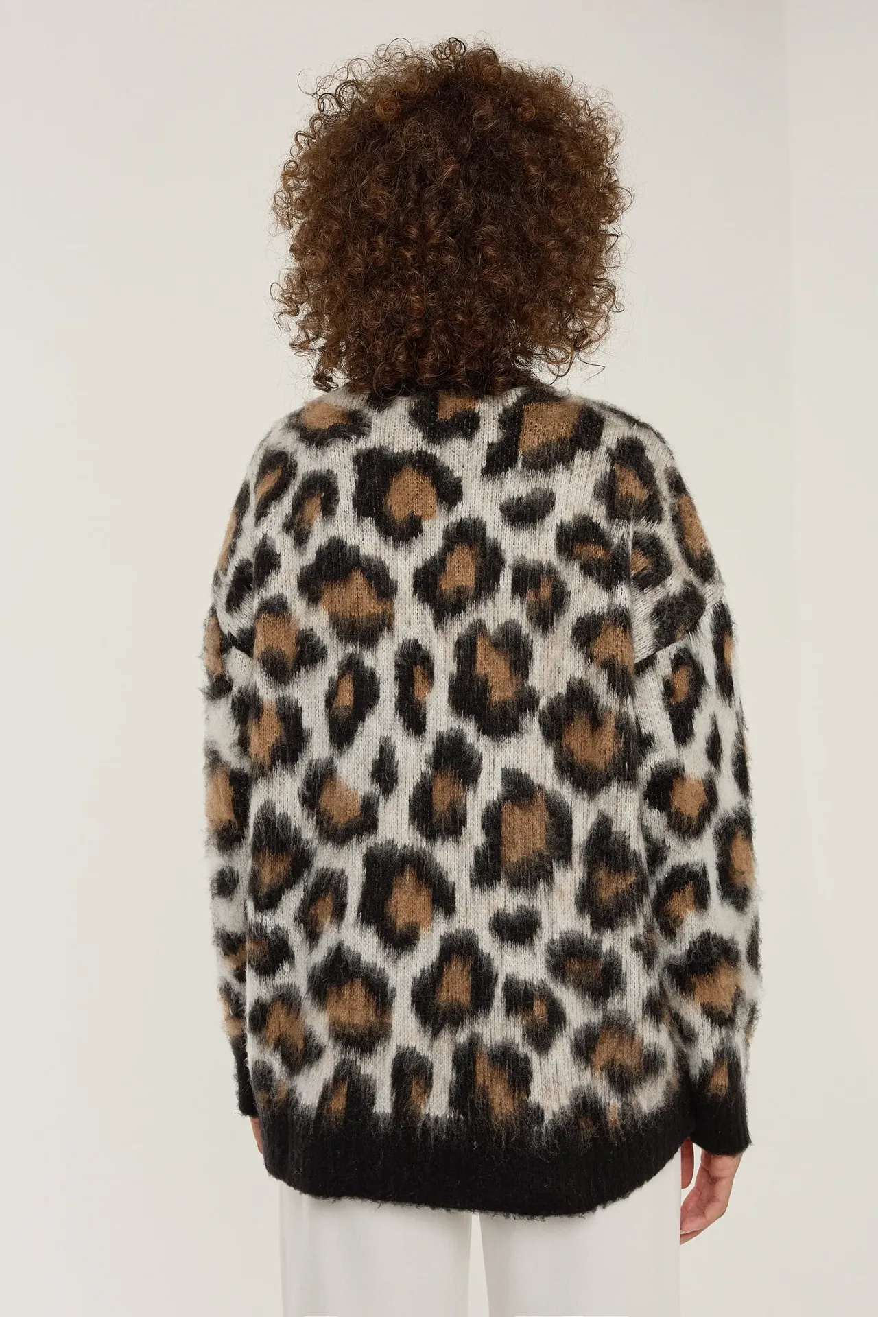Leopard Print Knitted Sweater