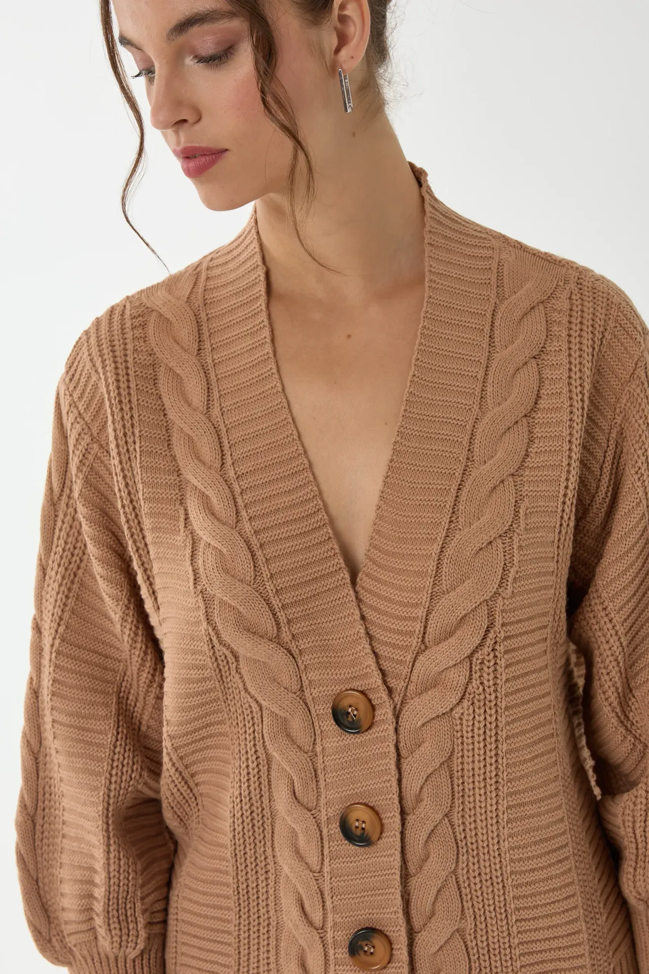 V-Neck Buttoned Cardigan