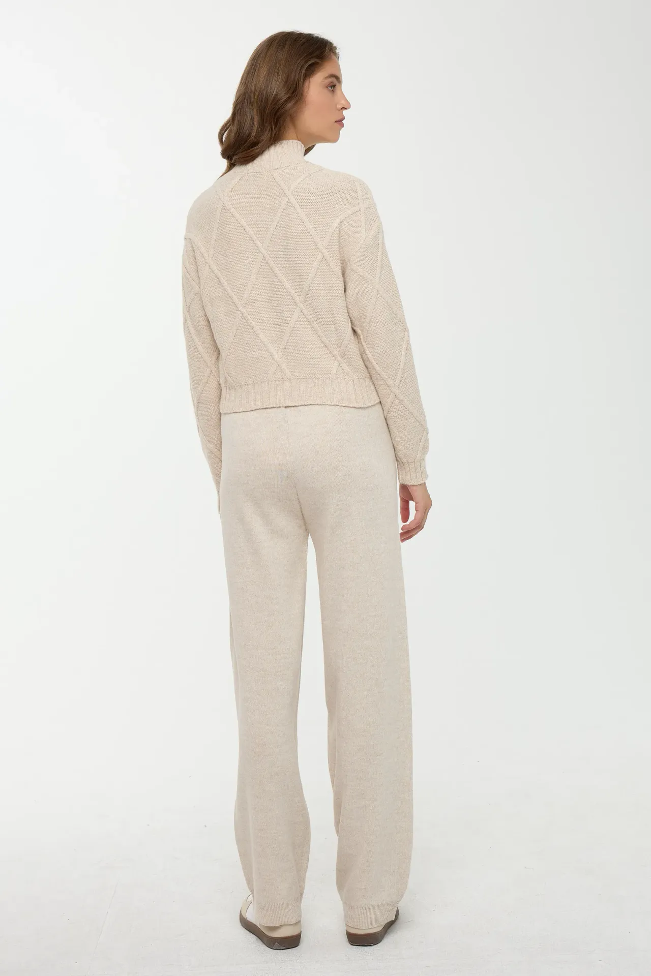 Textured Half Turtleneck Knit Sweater
