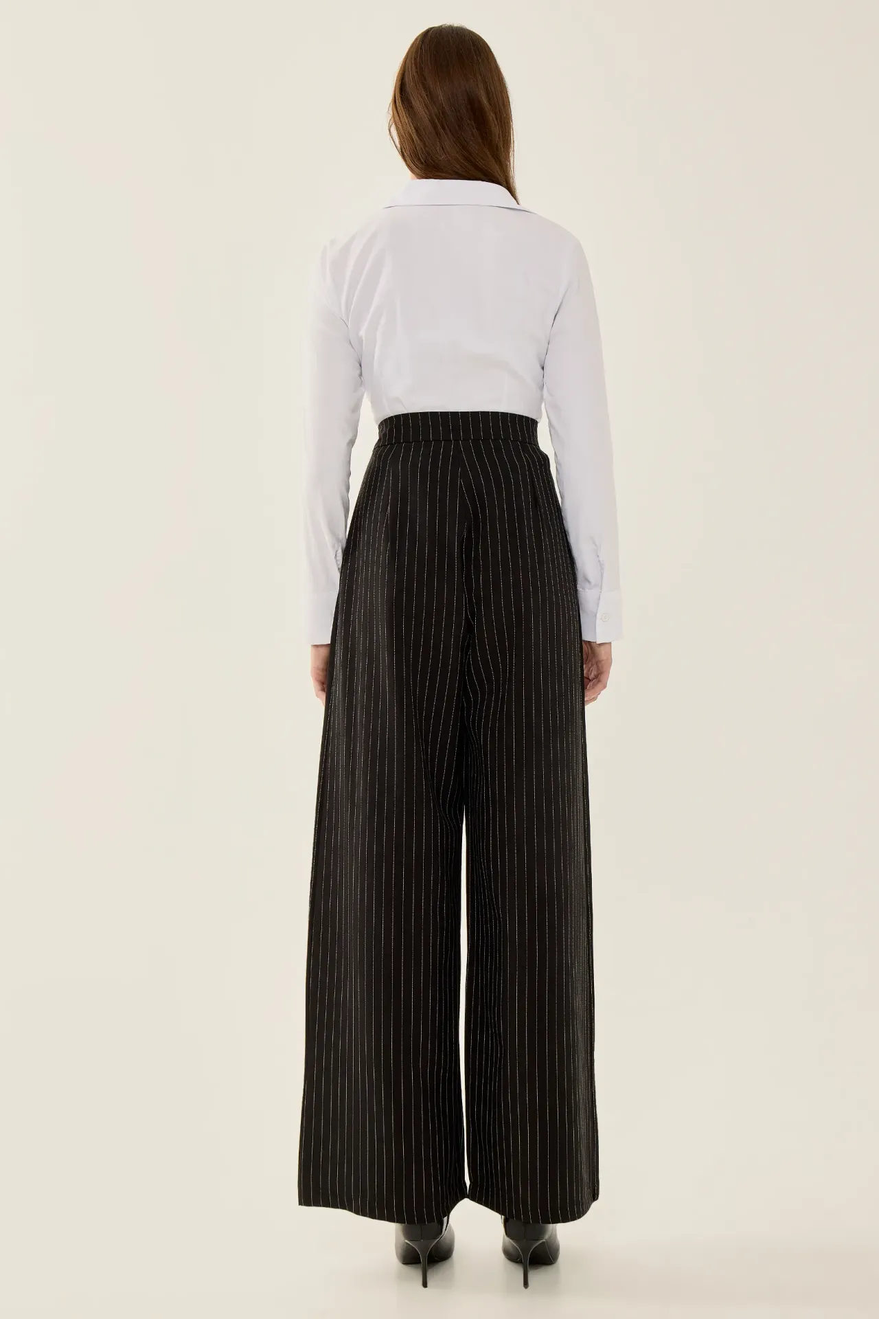 High Waist Striped Wide Leg Pants