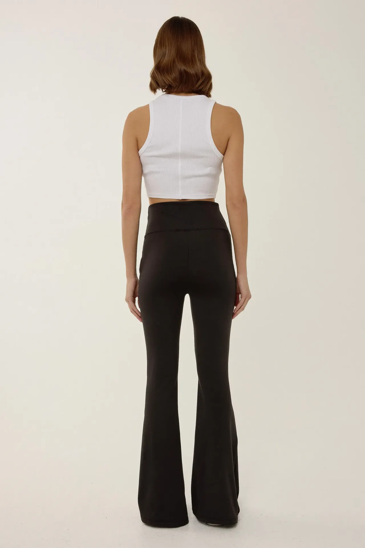 High Waist Wide Leg Leggings with Pockets