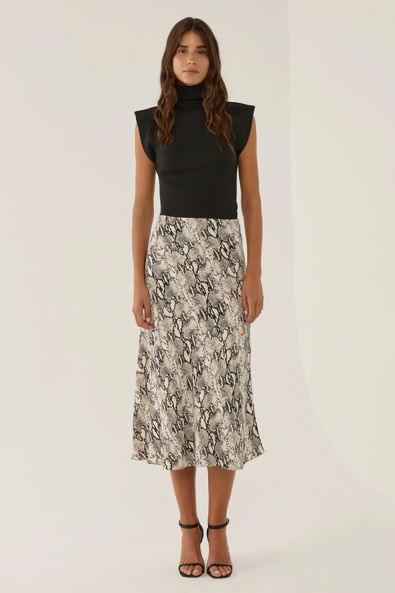 Patterned Midi Skirt