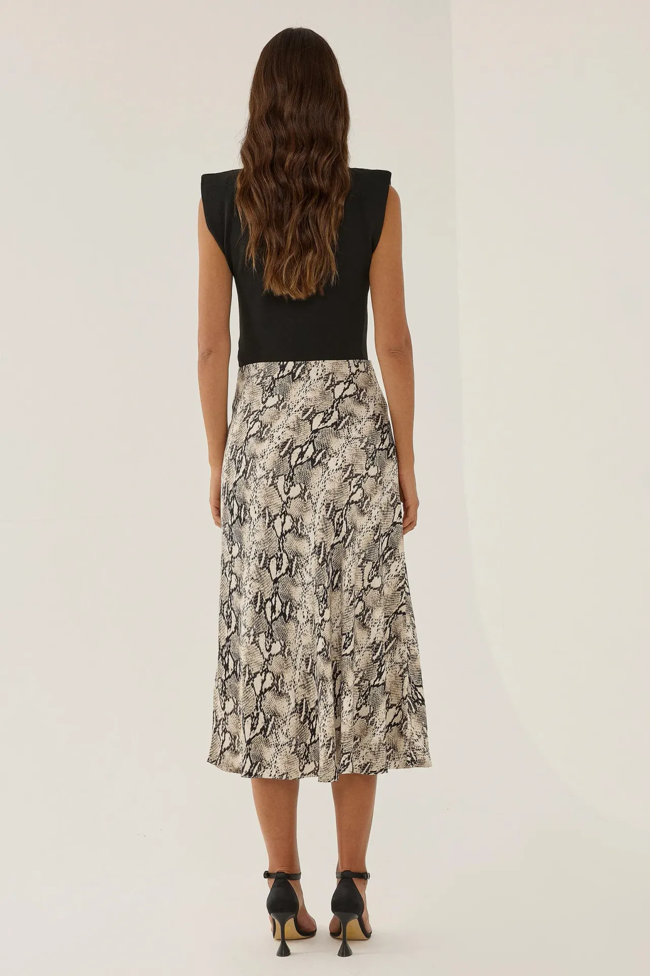 Patterned Midi Skirt