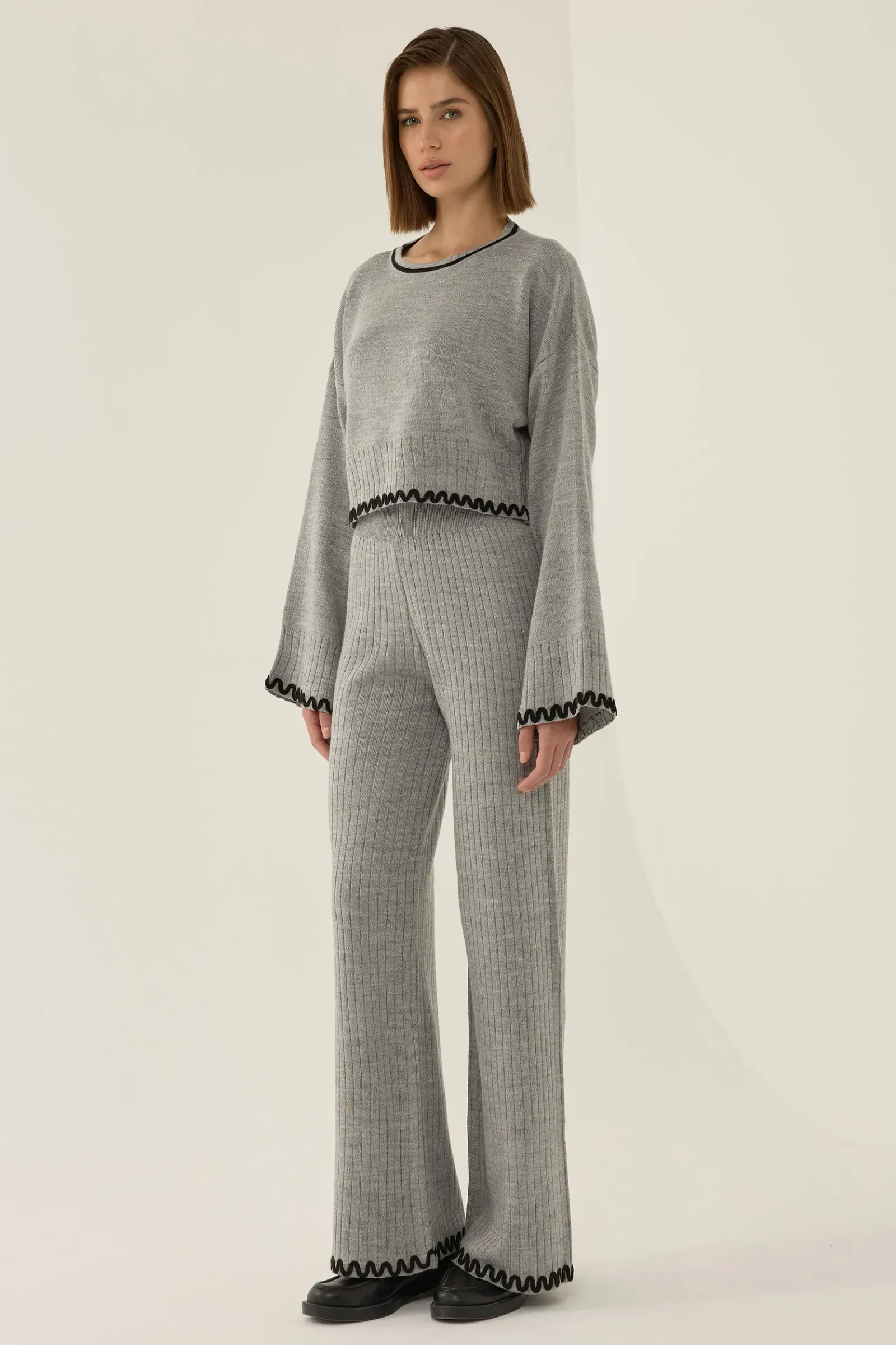 Basic Contrast Detailed Knitted Co-ord 4