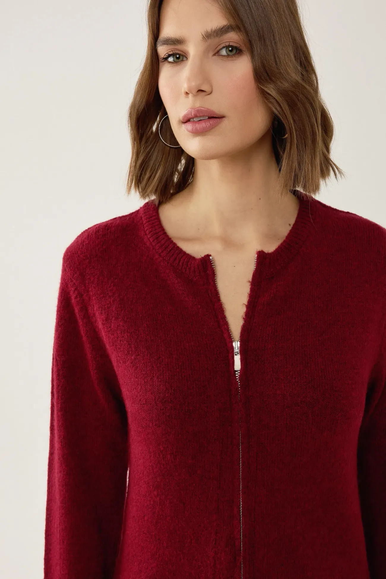 Zippered Knit Cardigan 3