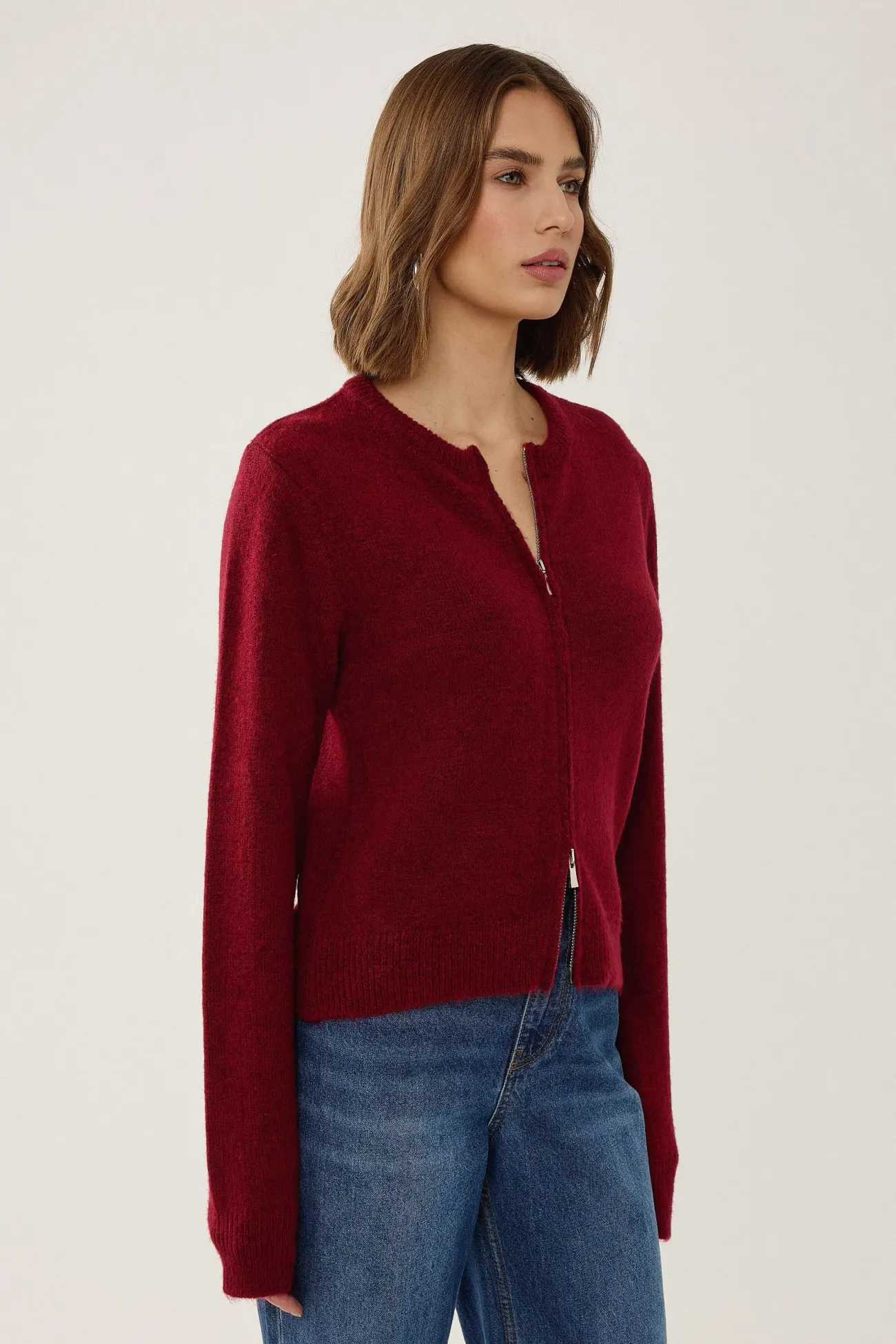 Zippered Knit Cardigan 4