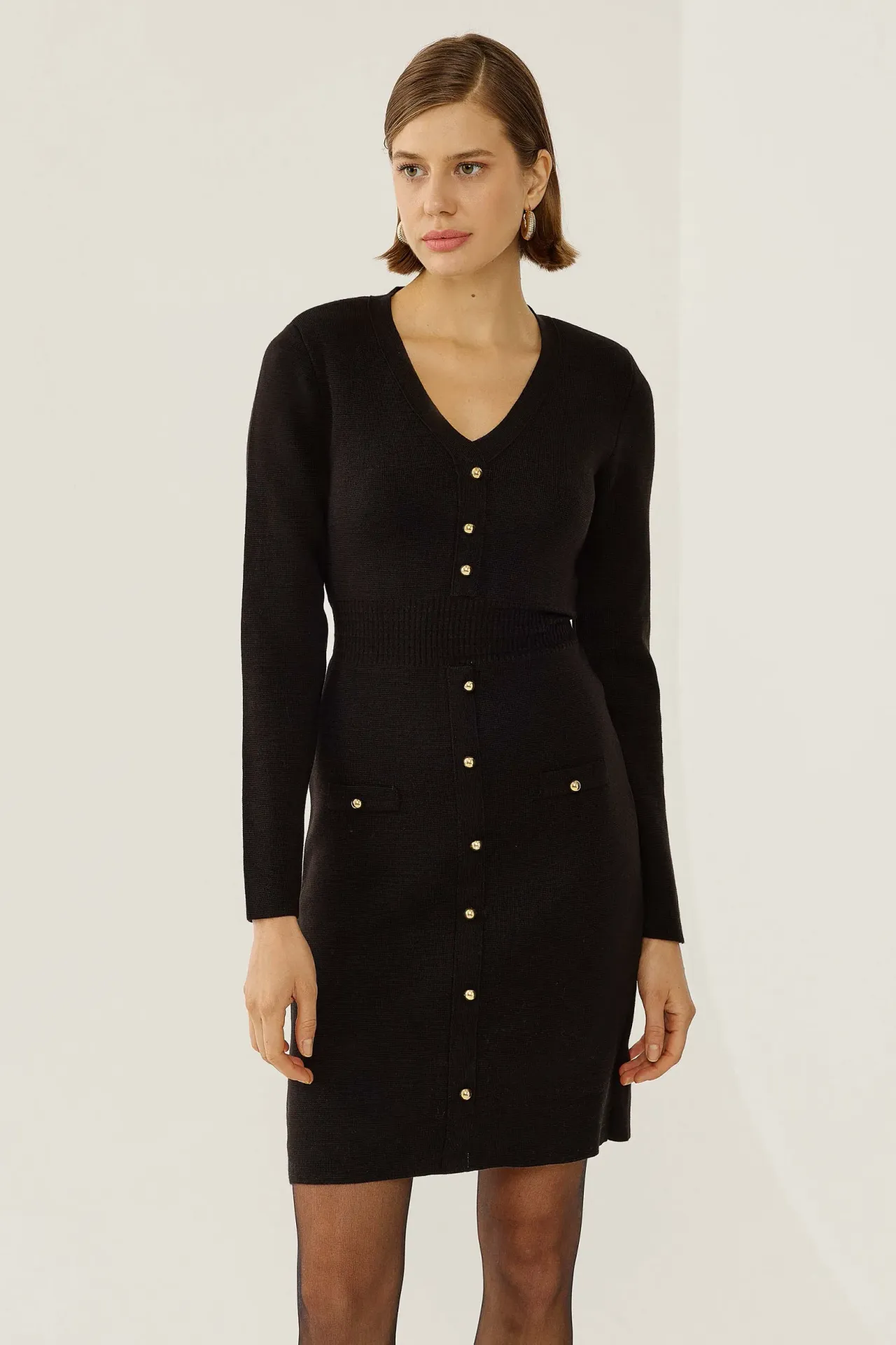 Midi Dress with Button Details