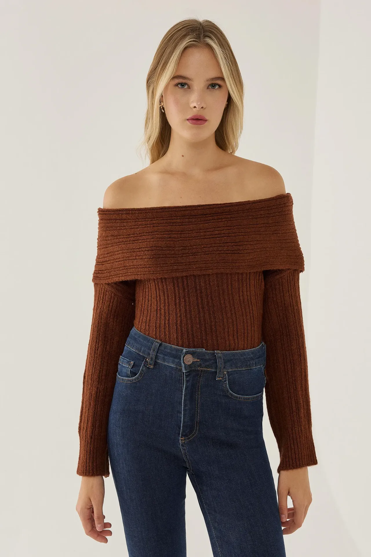 Off Shoulder Knit Sweater