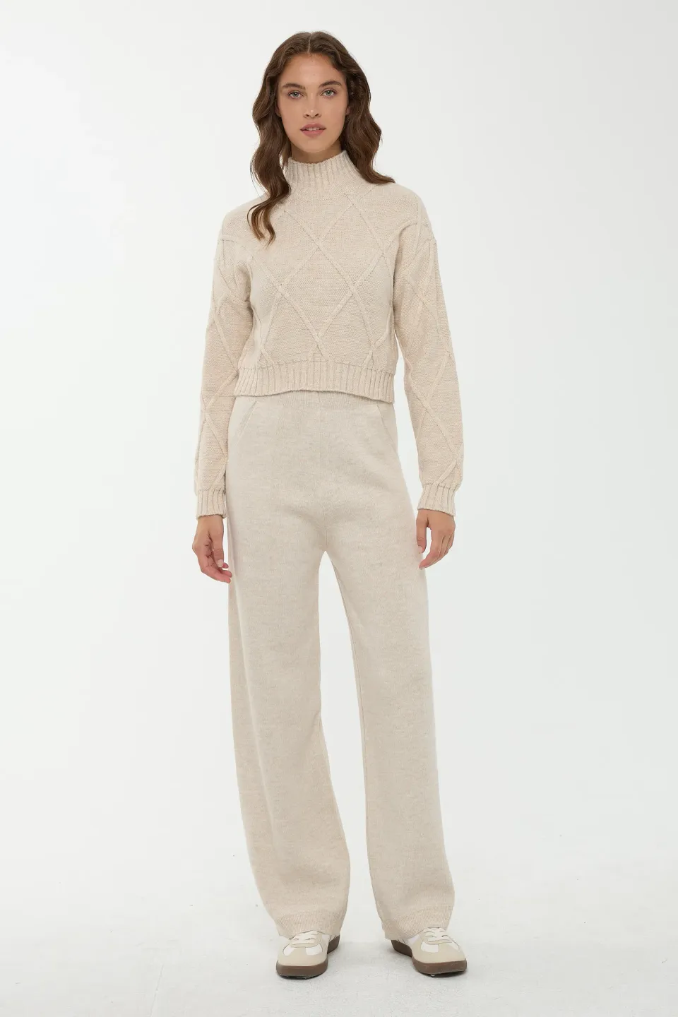 Textured Half Turtleneck Knit Sweater