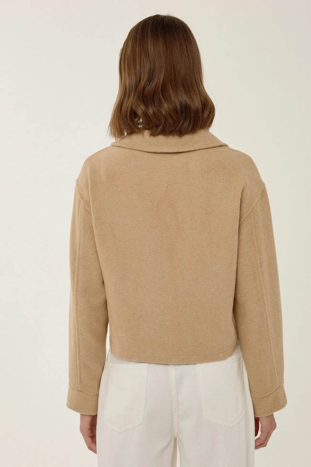 Zippered Jacket with Shirt Collar 5