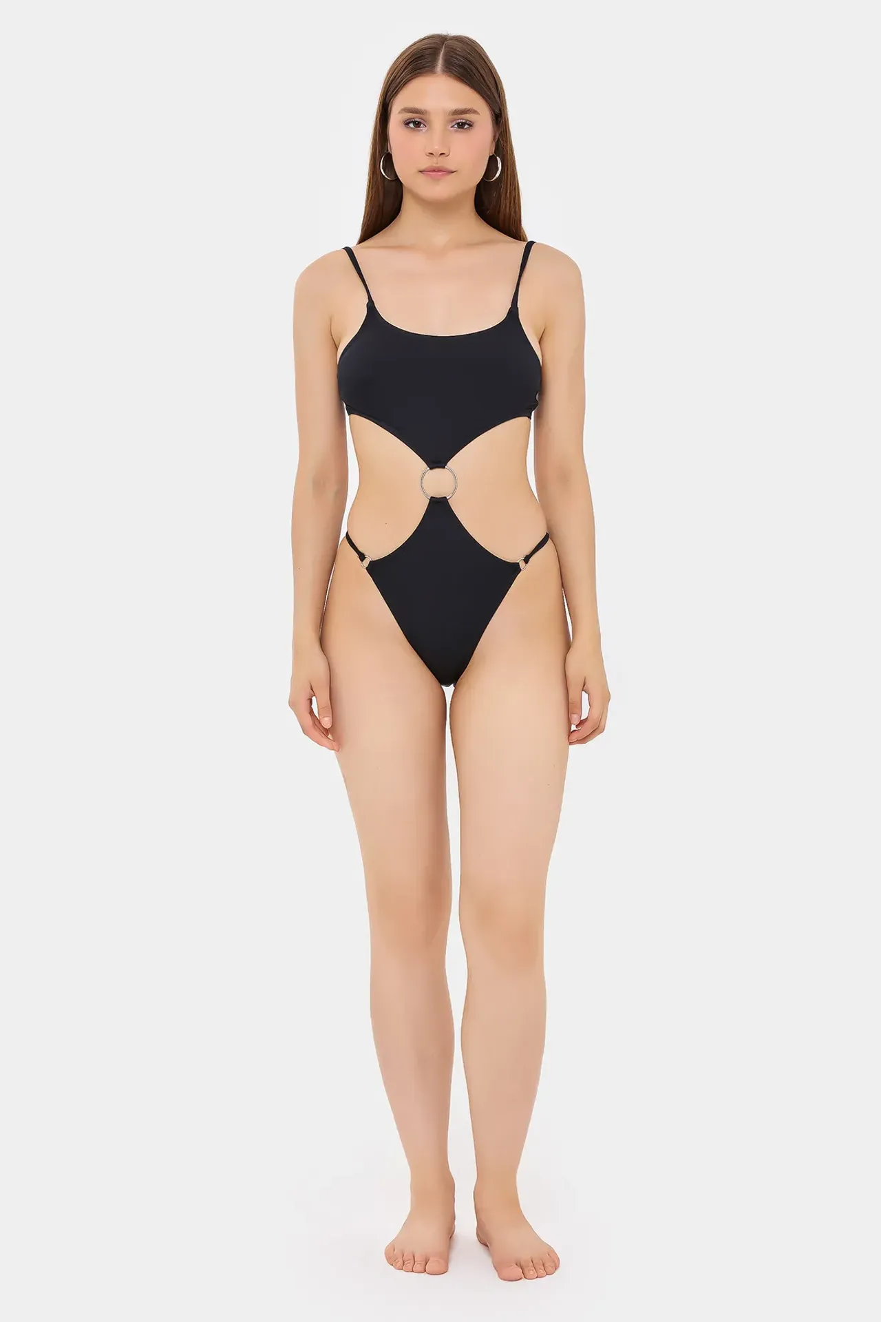 Scoop Neck Cut out Bikini set with a Ring Detail