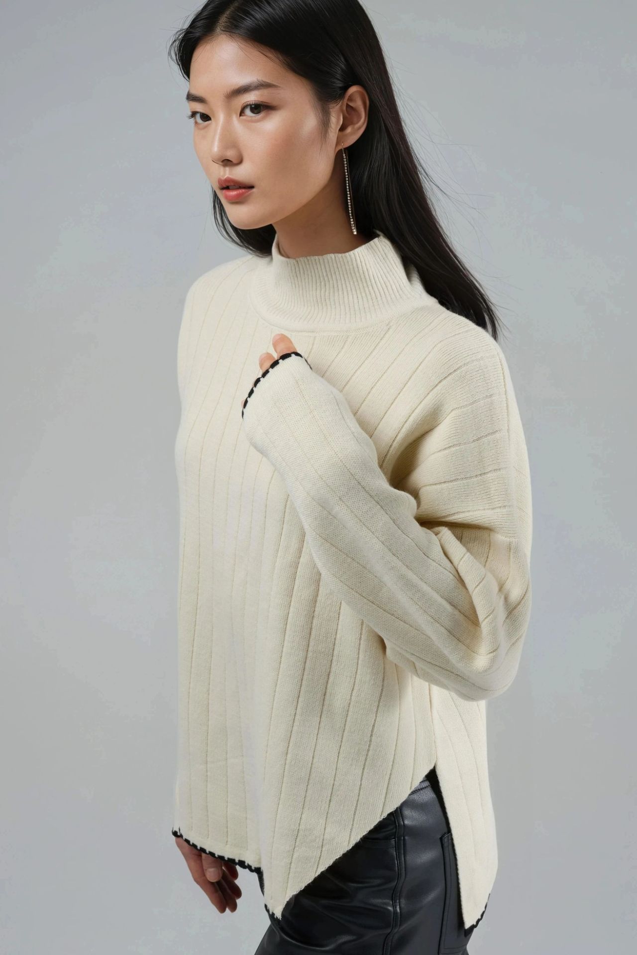 MY FASHION Oversized Sweater with Stitch Detail 4