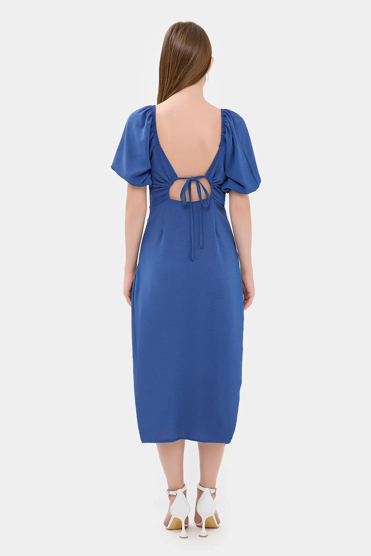 Sweetheart Neck Midi Dress with a Side Slit 4