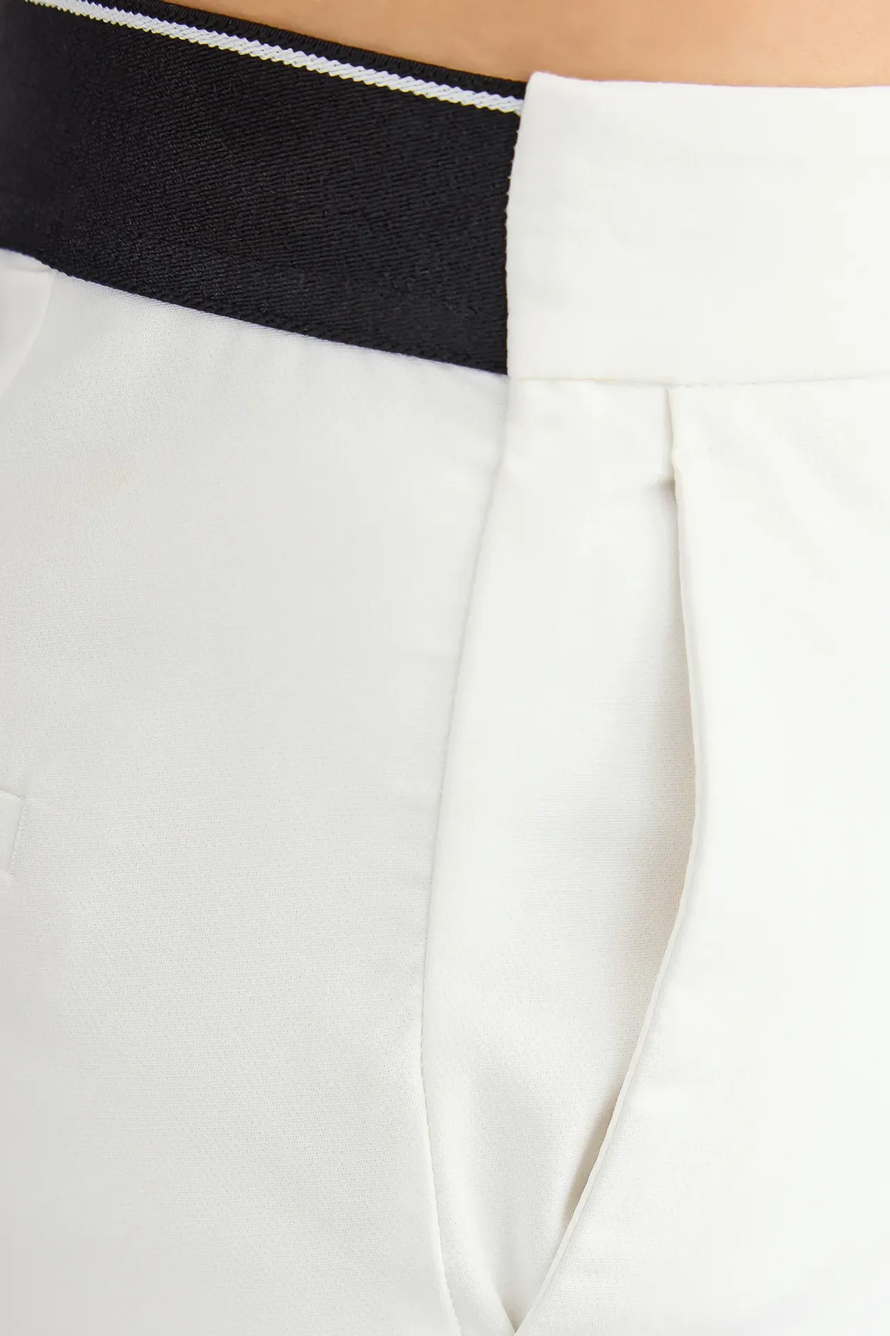 High-Waist Slim Fit Trousers with Belt Detail