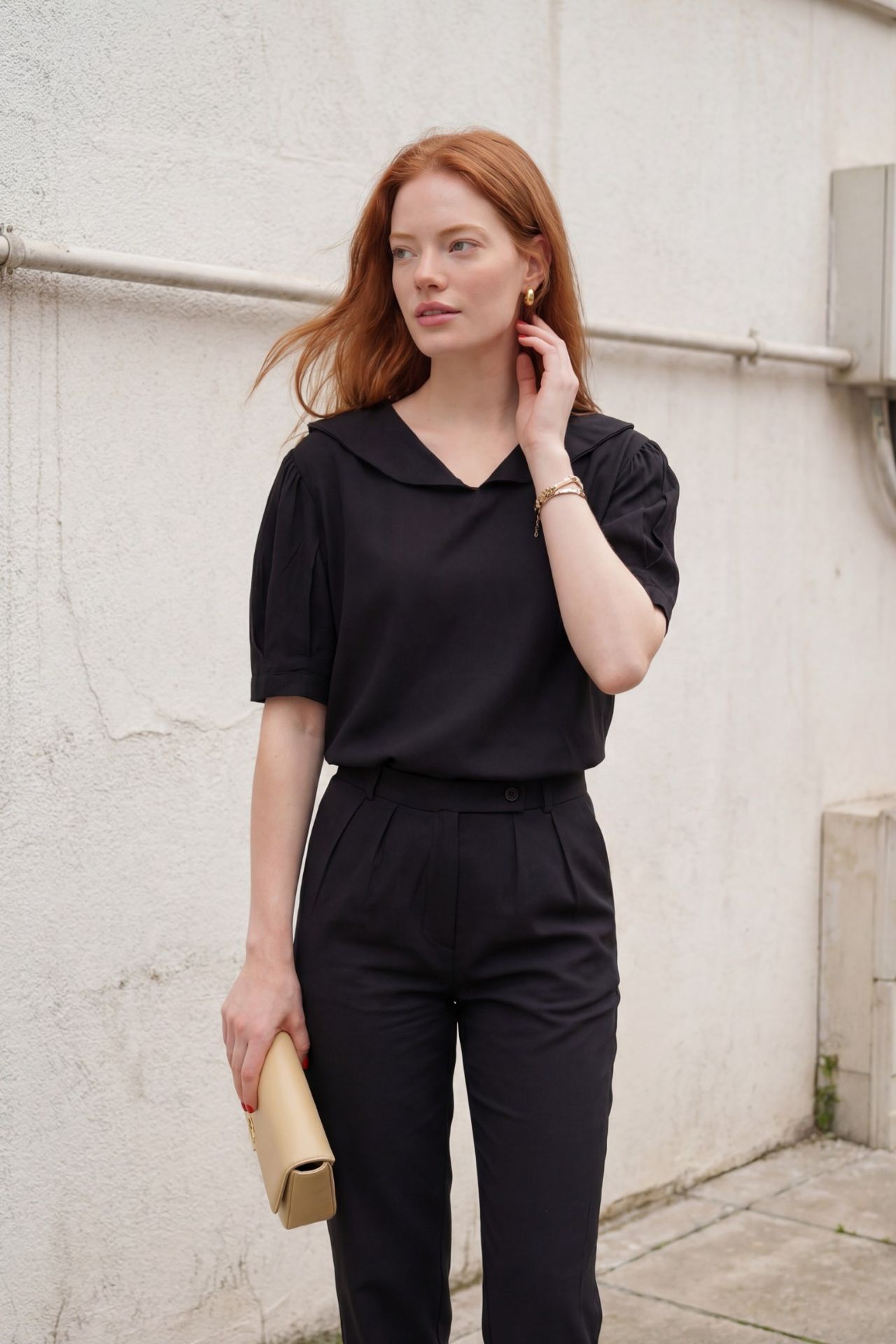 MY FASHION Shawl Collar Buttoned Two-Piece Coord Set 6