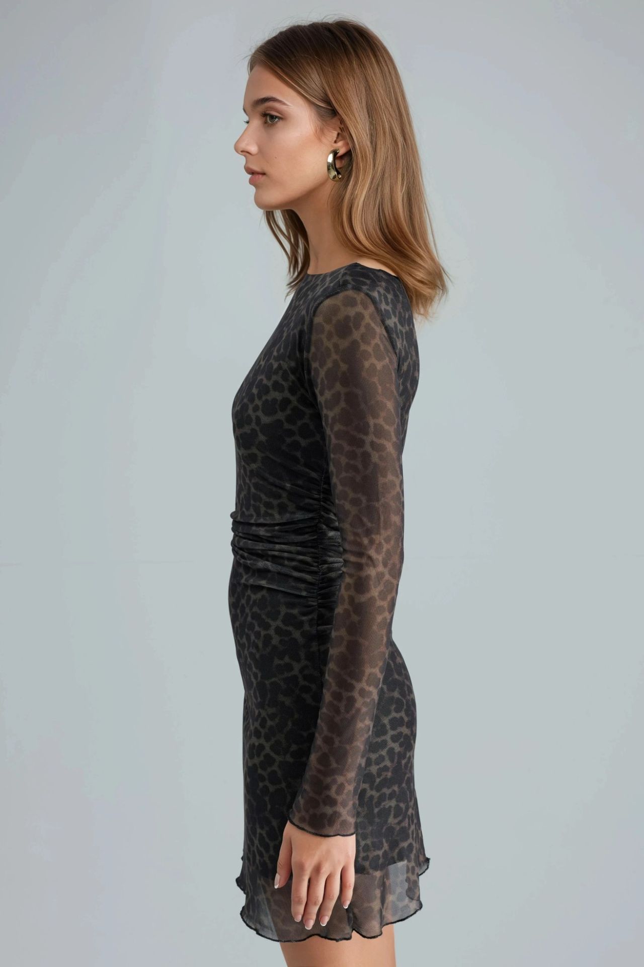BUSEM A-Line Leopard Print Mini Dress 2