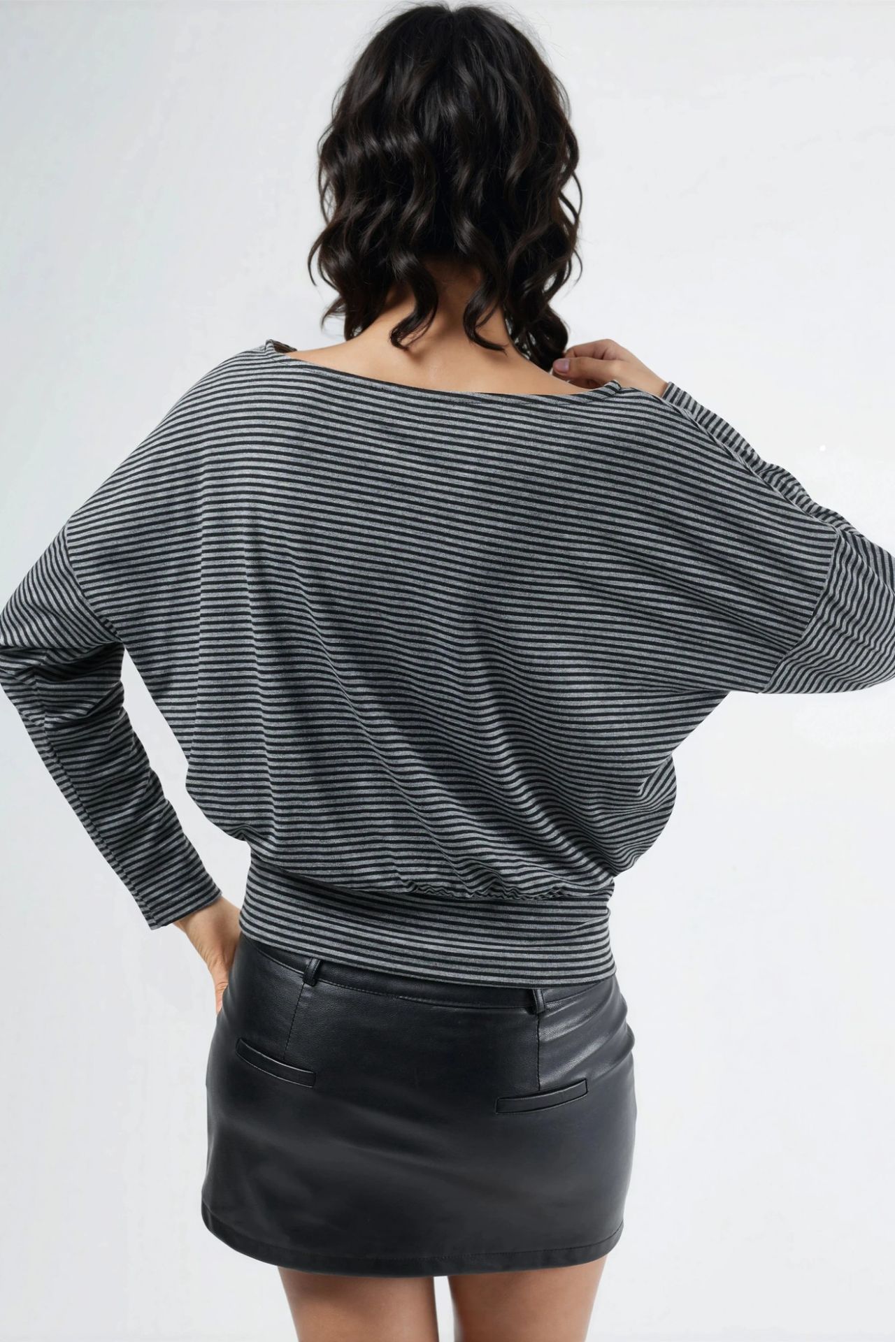 BUSEM Striped Boat Neck Blouse 3