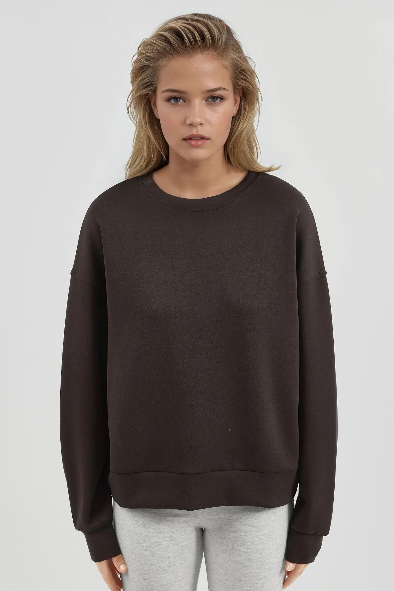BUSEM Relaxed Fit Crew Neck Modal Sweatshirt