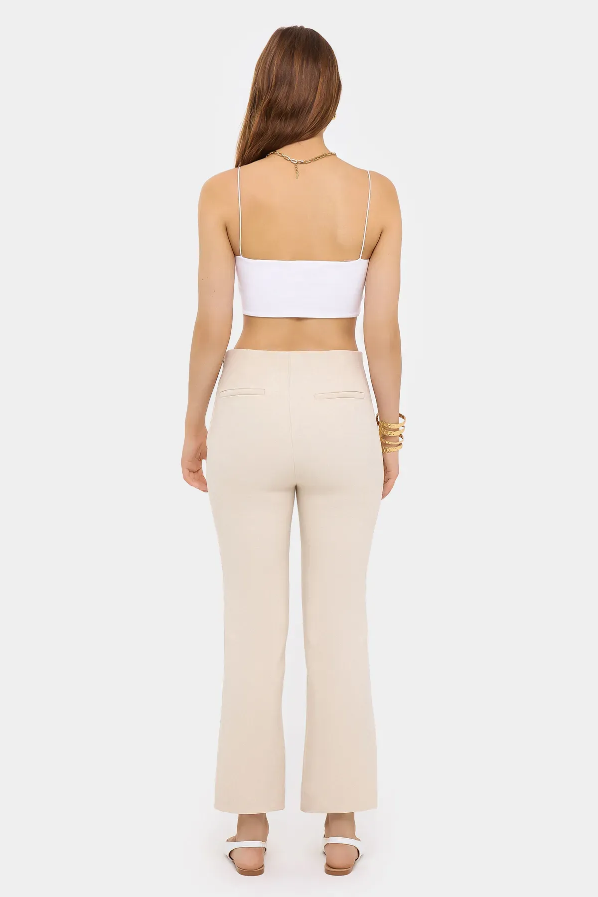 High-Waist Straight-Leg Trousers with Zip Detail 4
