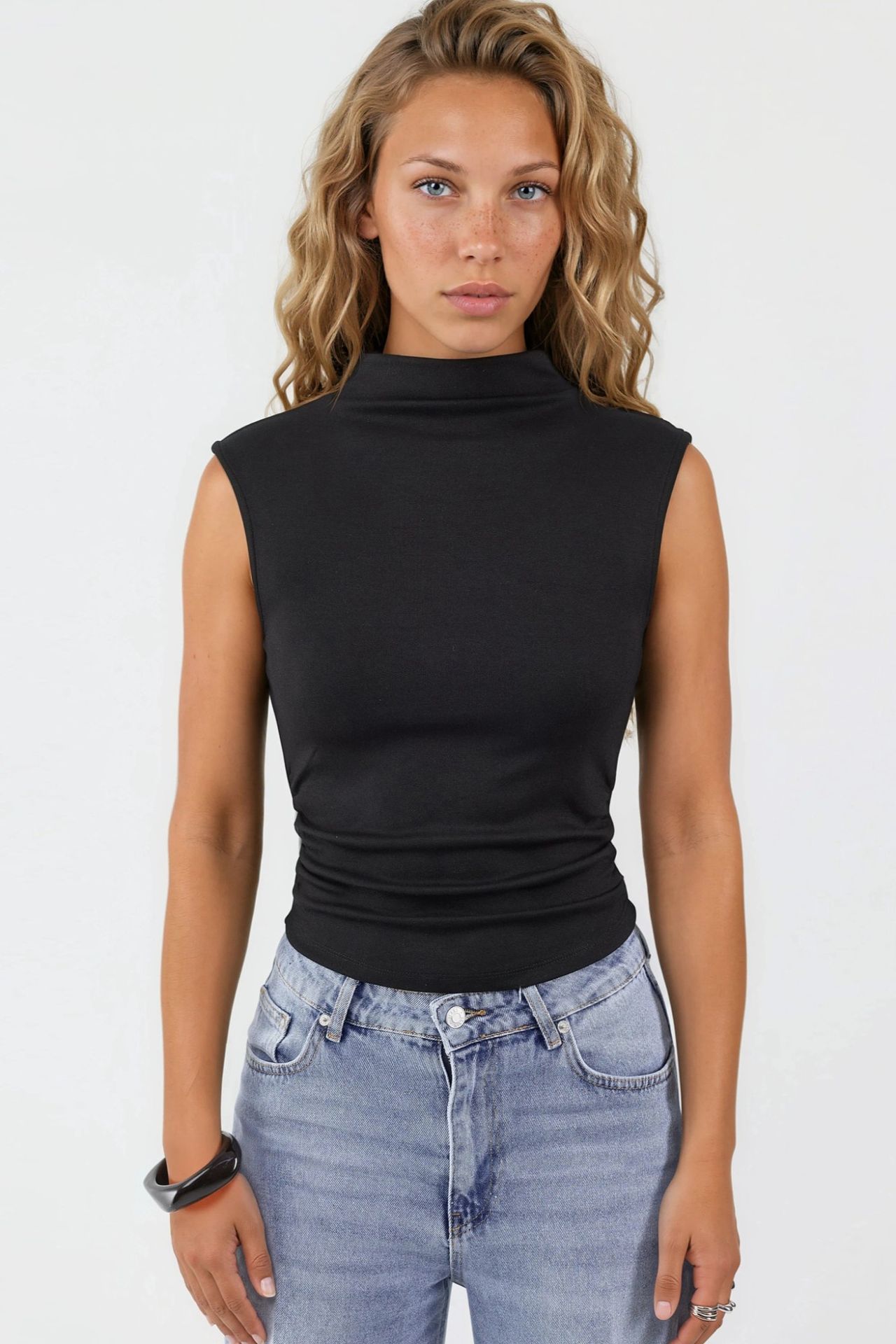 Modal Touch Half Turtleneck Crop Top 6